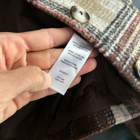 Ricki's Plaid Cropped Blazer in Brown and Cream XS - Picture 6 of 16